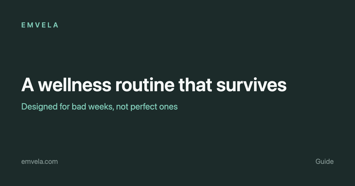 A wellness routine with tiers for good, normal and bad weeks